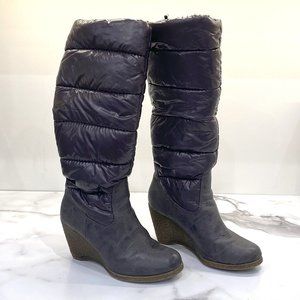 Steve Madden Grey Puffy Winter Heeled Boots